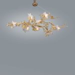 Stem 8 Lights Gold Chandelier