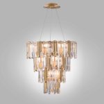 Aqua 9 Lights Gold Chandelier