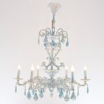 Turkey Comb 6 Lights Whitey Blue Chandelier