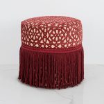 Handcrafted  Dark Red Pouf