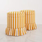 Ravon Yellow × White Pouf