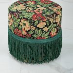 Modura Green Pattern tassels Pouf - Image 2
